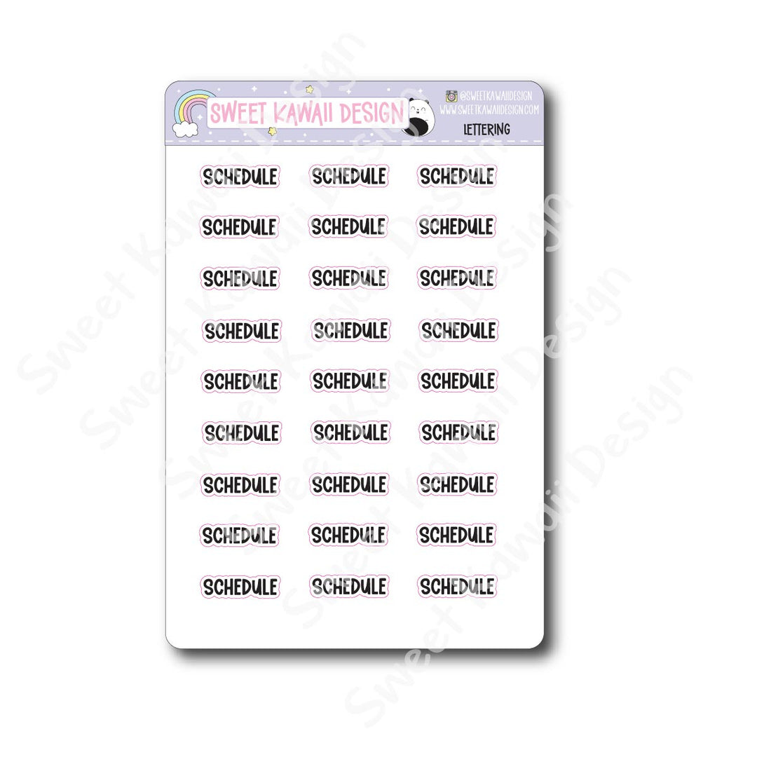 Lettering - Schedule