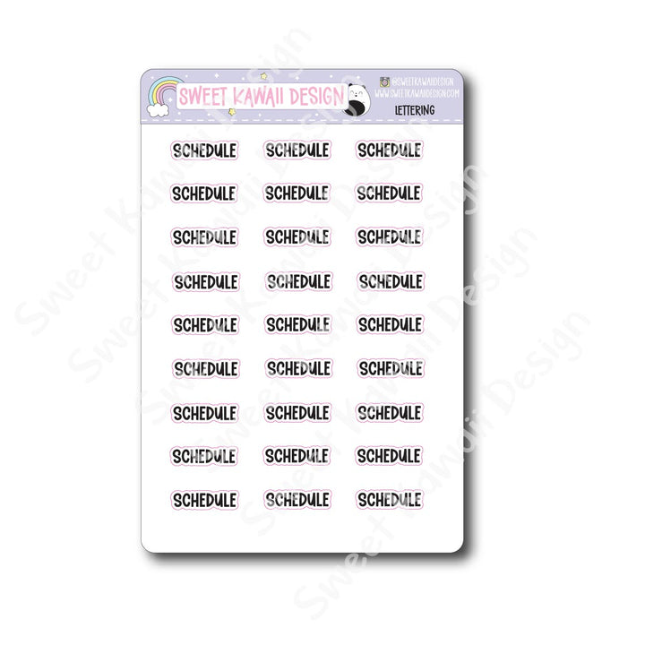 Lettering - Schedule