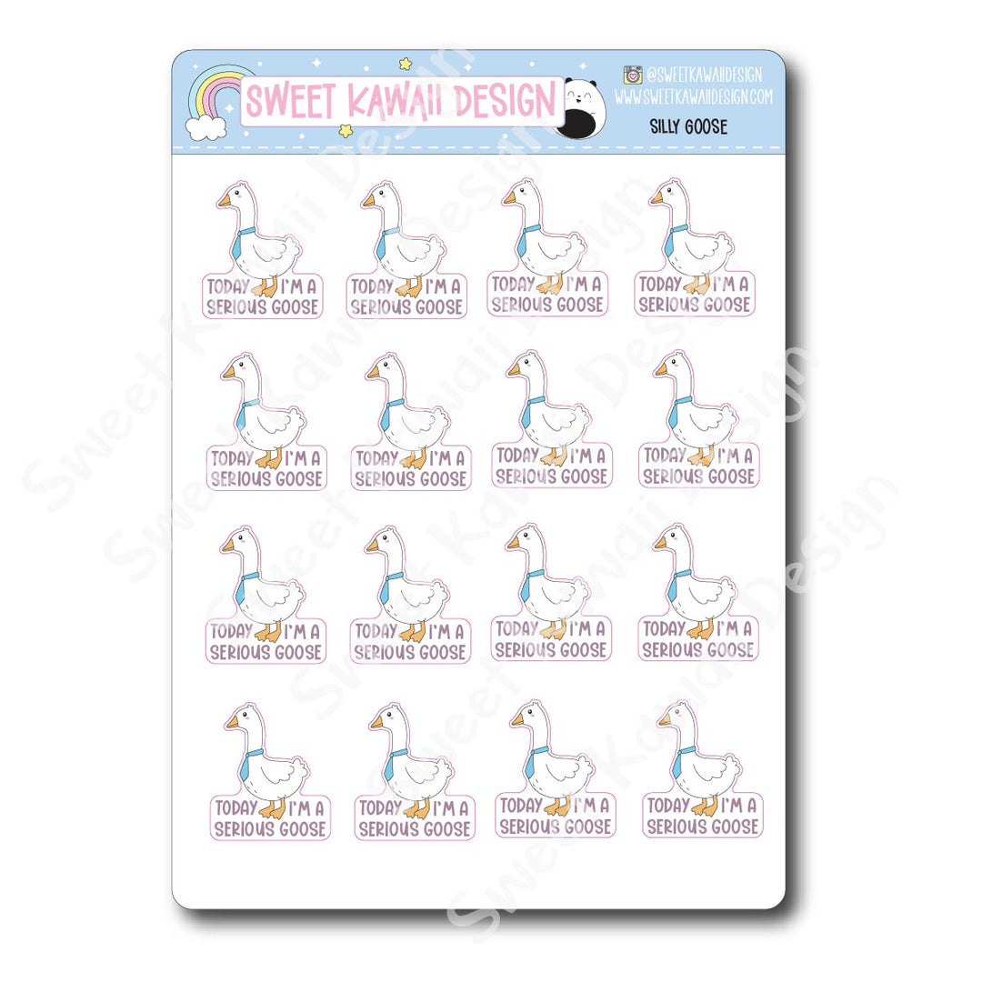 Kawaii Serious Goose Stickers