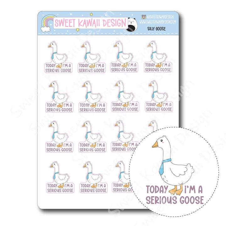 Kawaii Serious Goose Stickers
