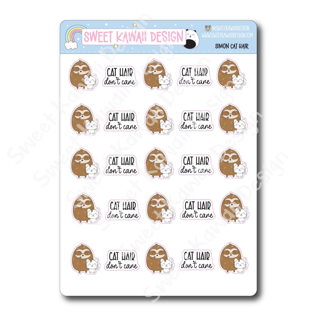 Kawaii Simon Stickers - Cat Hair