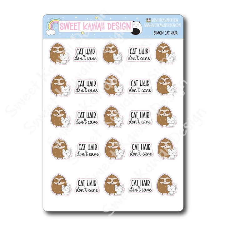 Kawaii Simon Stickers - Cat Hair