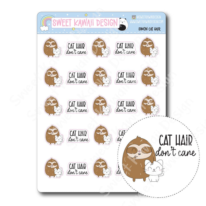 Kawaii Simon Stickers - Cat Hair