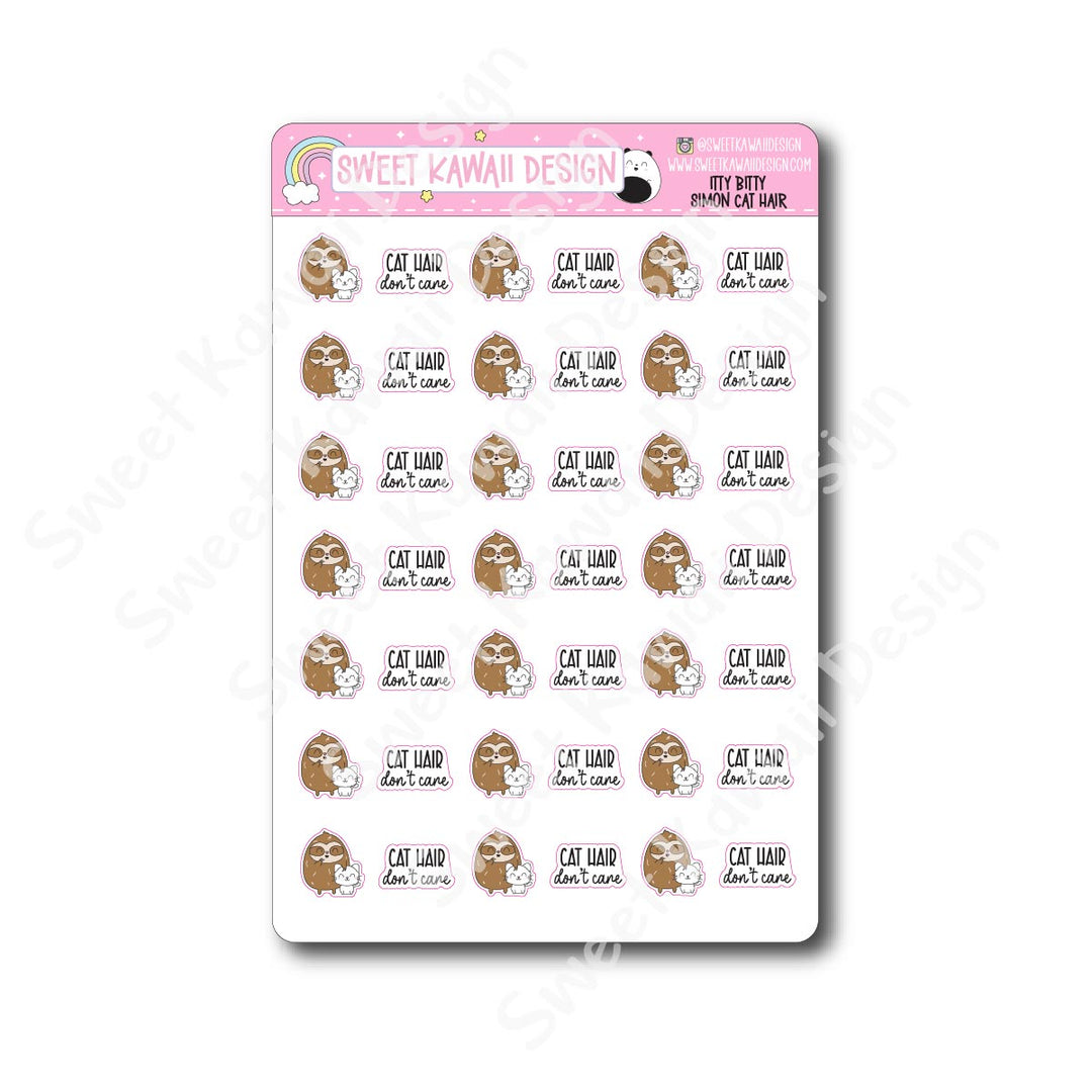 Kawaii Simon Stickers - Cat Hair