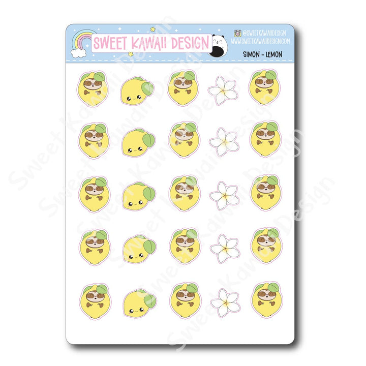 Kawaii Simon Stickers - Lemon
