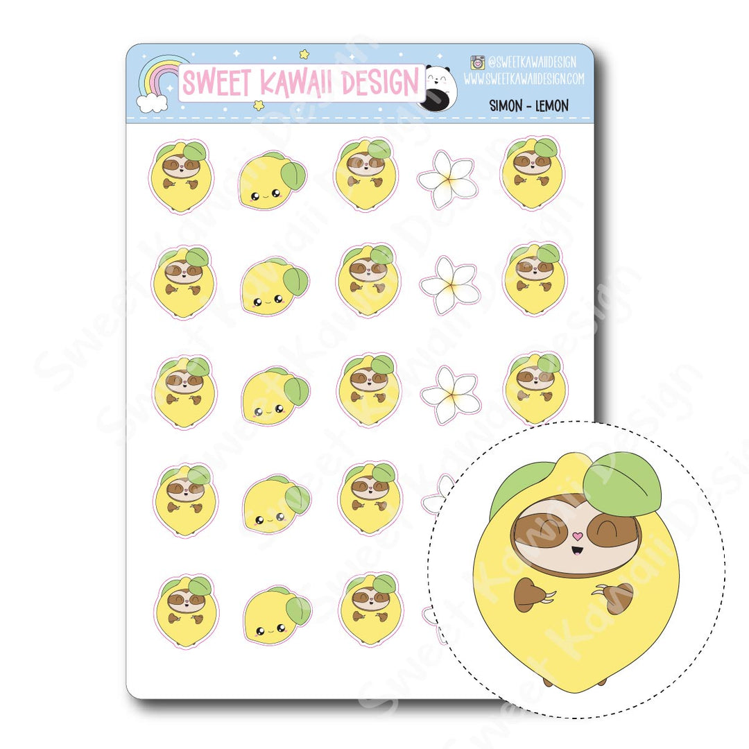 Kawaii Simon Stickers - Lemon