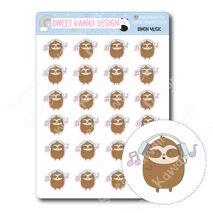 Kawaii Simon Stickers - Music