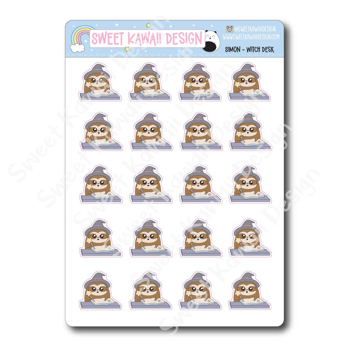 Kawaii Simon Stickers - Witch Desk