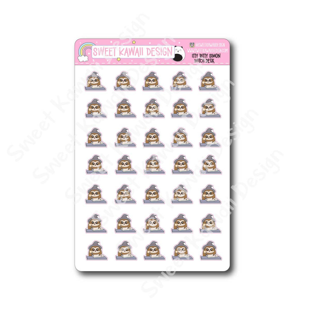 Kawaii Simon Stickers - Witch Desk