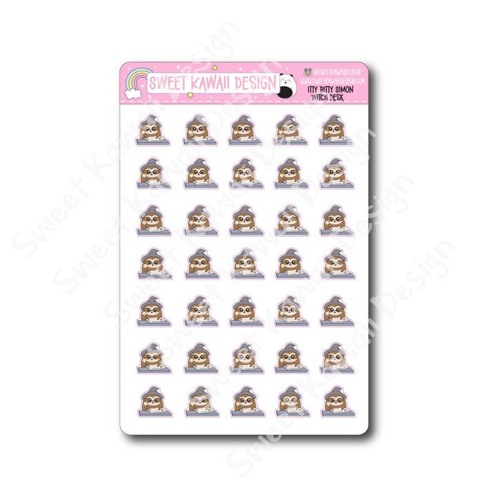 Kawaii Simon Stickers - Witch Desk