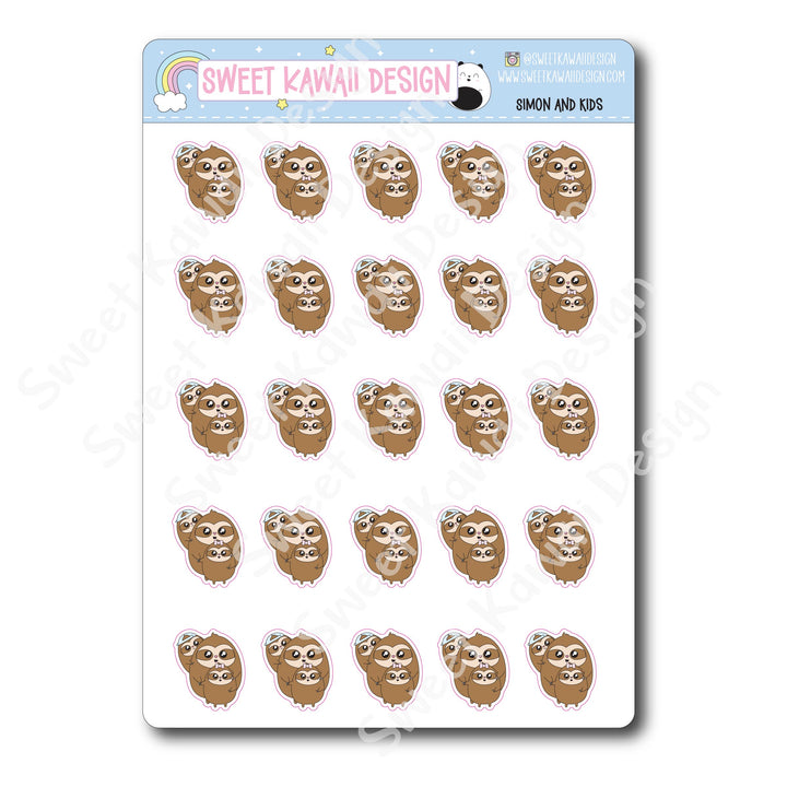 Kawaii Simon and Kids Stickers