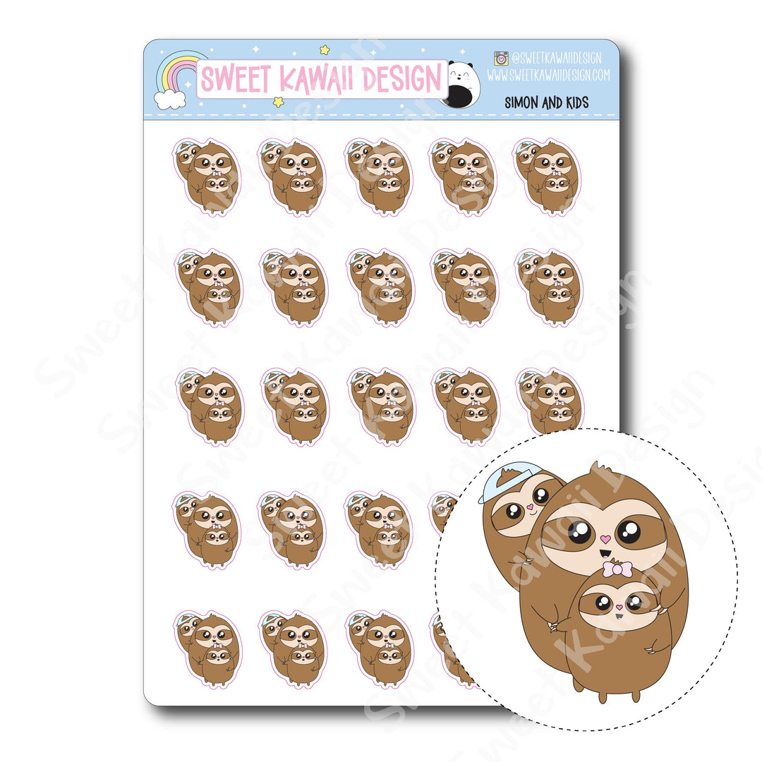 Kawaii Simon and Kids Stickers