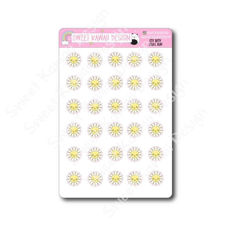 Kawaii Skull Sun Stickers