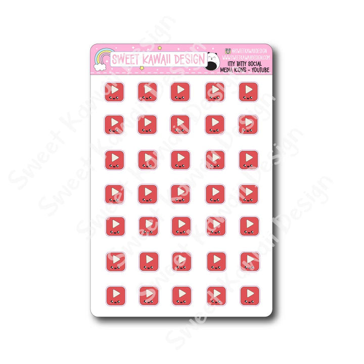Kawaii Social Media Stickers - OPTIONS AVAILABLE