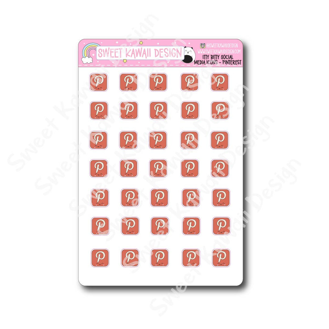 Kawaii Social Media Stickers - OPTIONS AVAILABLE