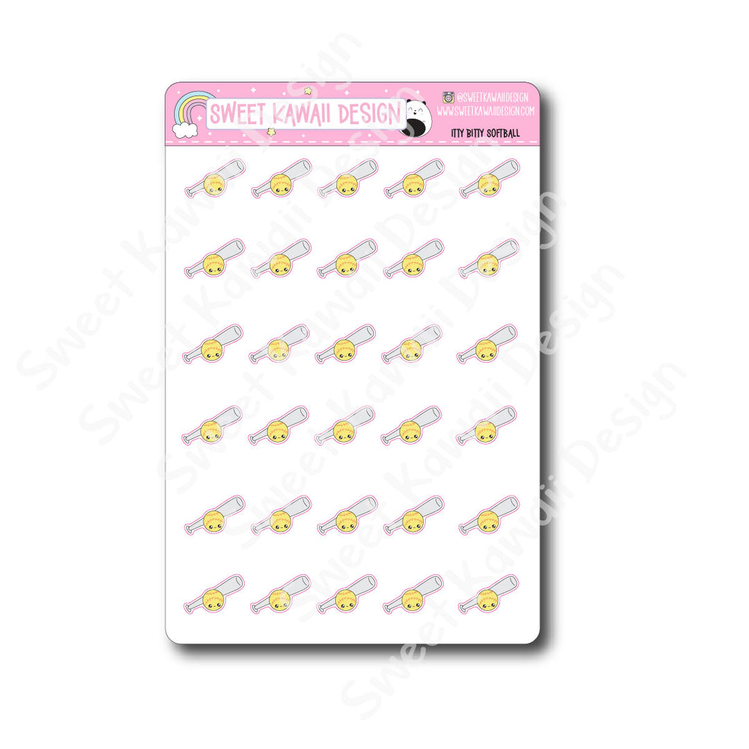 Kawaii Softball Stickers