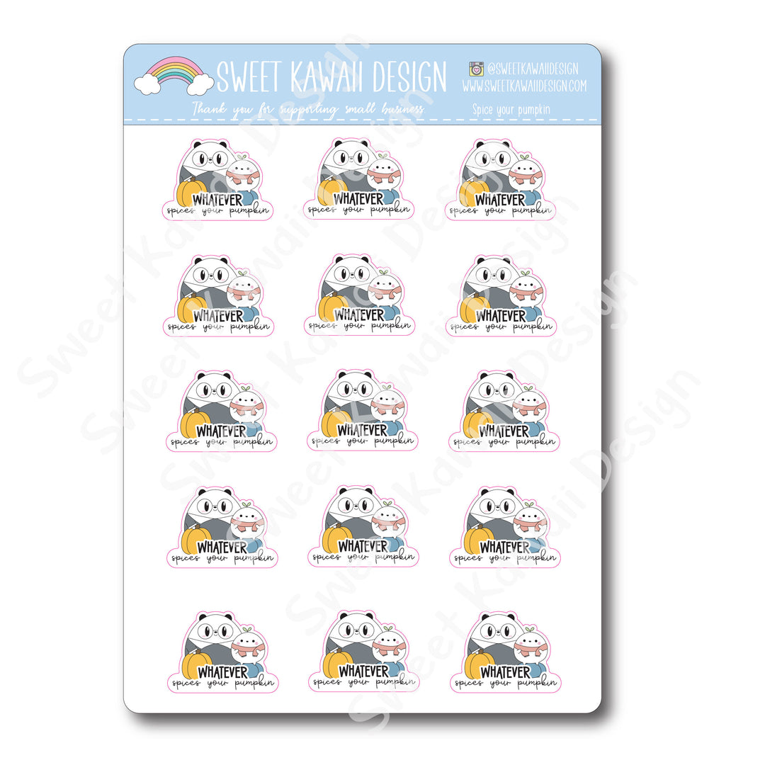 Kawaii Spice Your Pumpkin Stickers
