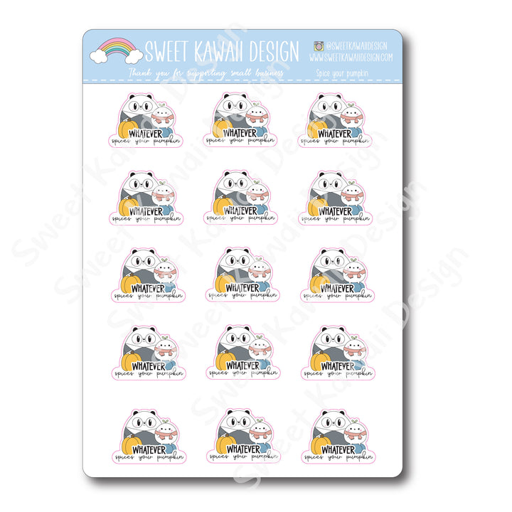 Kawaii Spice Your Pumpkin Stickers