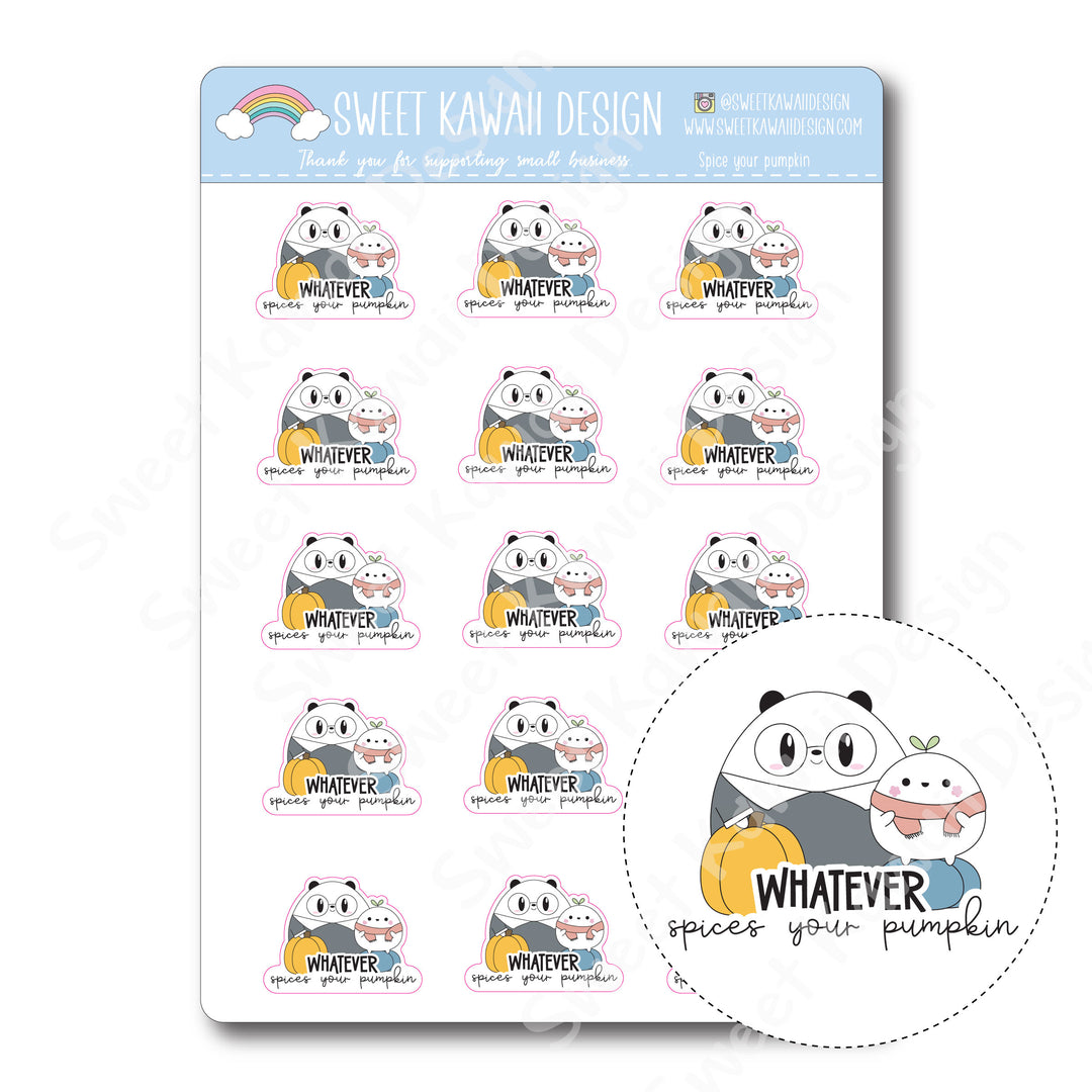Kawaii Spice Your Pumpkin Stickers
