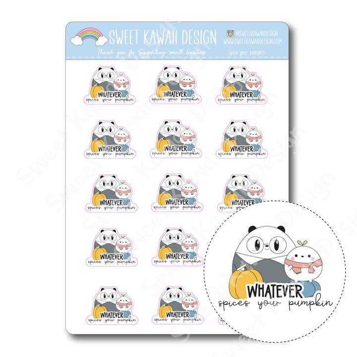 Kawaii Spice Your Pumpkin Stickers