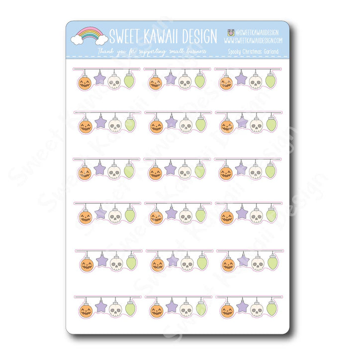 Kawaii Spooky Christmas Garland Stickers