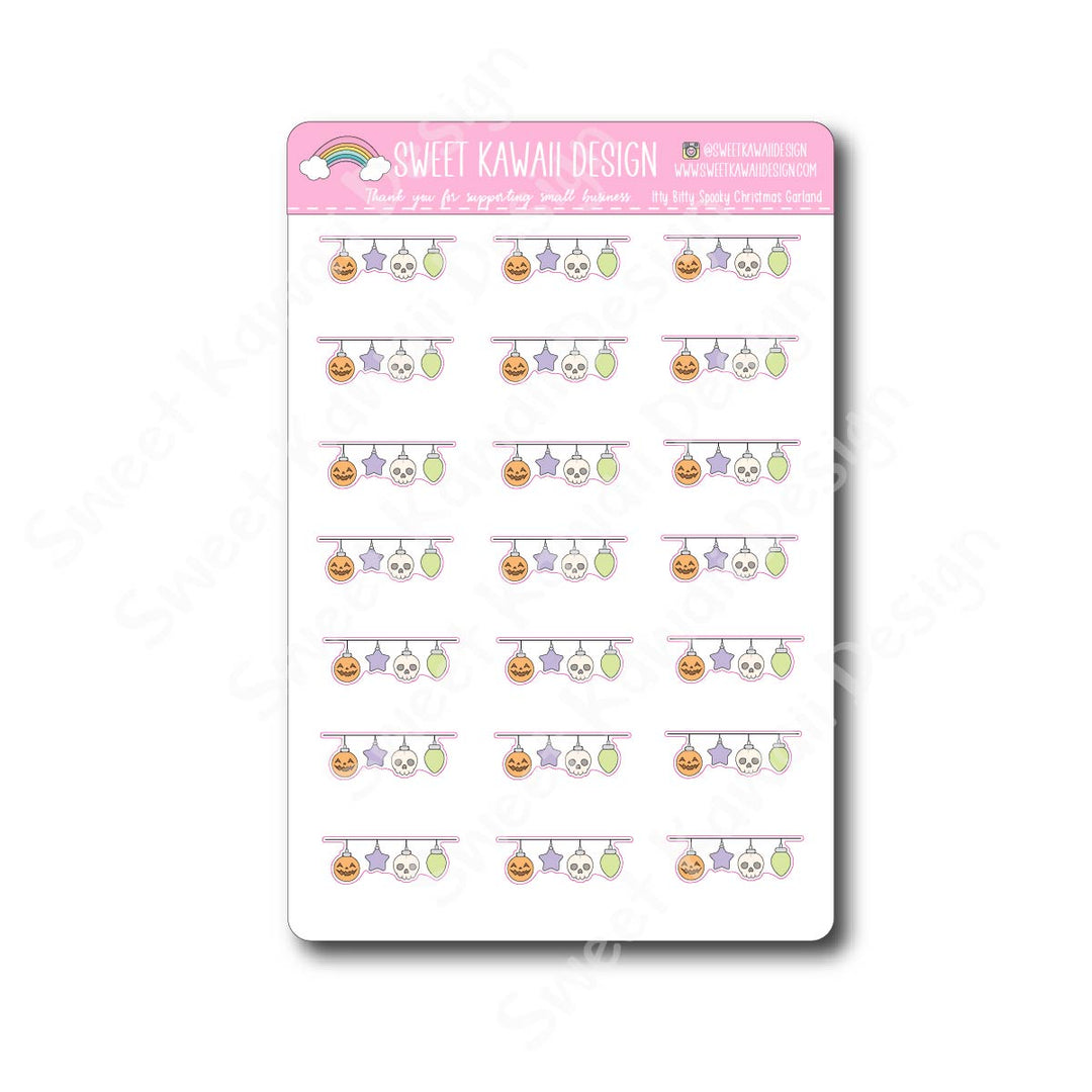 Kawaii Spooky Christmas Garland Stickers