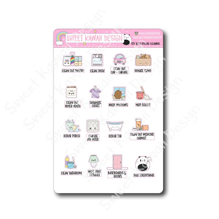 Kawaii Spring Cleaning Stickers