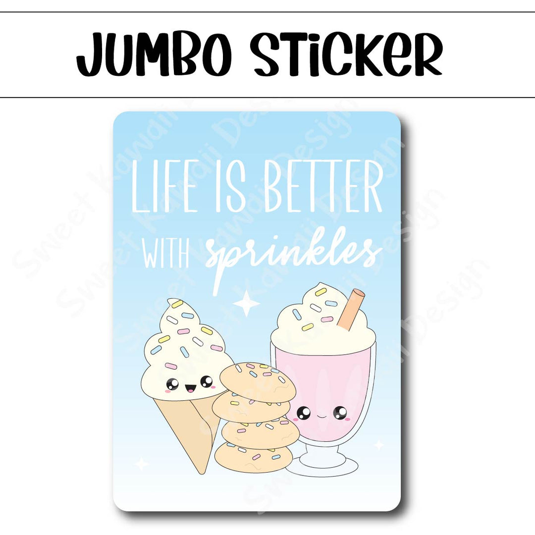 Kawaii Jumbo Sticker - Sprinkles - Size Options Available