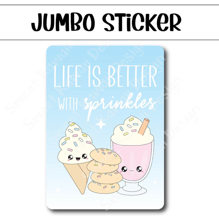 Kawaii Jumbo Sticker - Sprinkles - Size Options Available