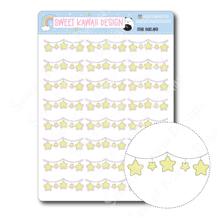 Kawaii Star Garland Stickers