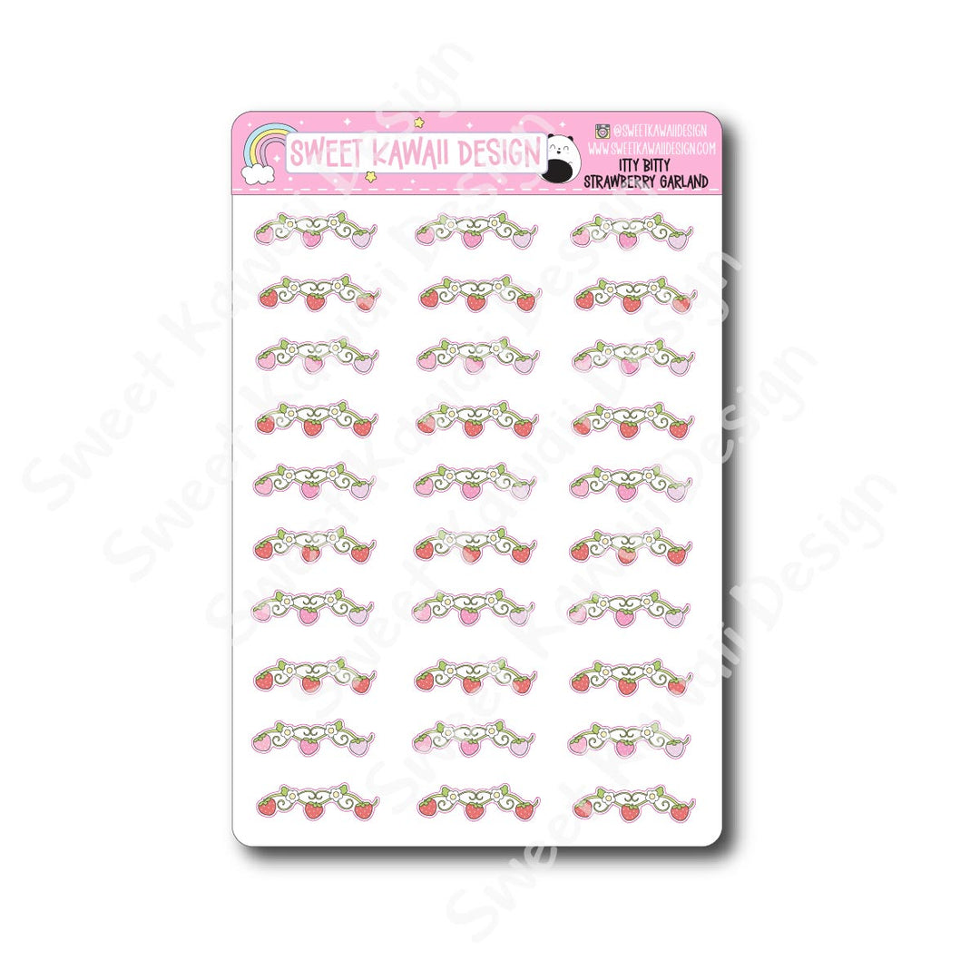 Kawaii Strawberry Garland Stickers