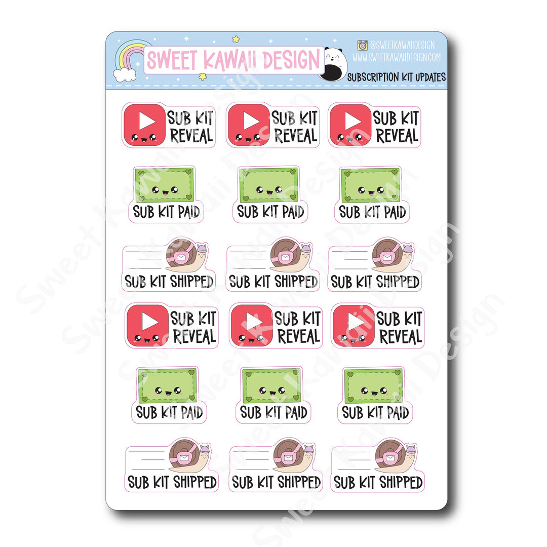 Kawaii Subscription Kit Updates Stickers
