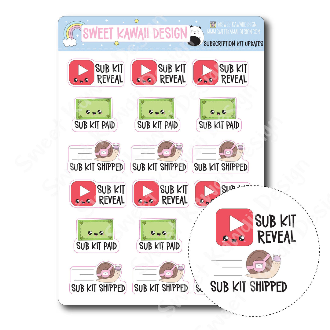 Kawaii Subscription Kit Updates Stickers