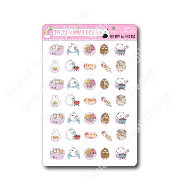 Kawaii Summer BBQ Stickers