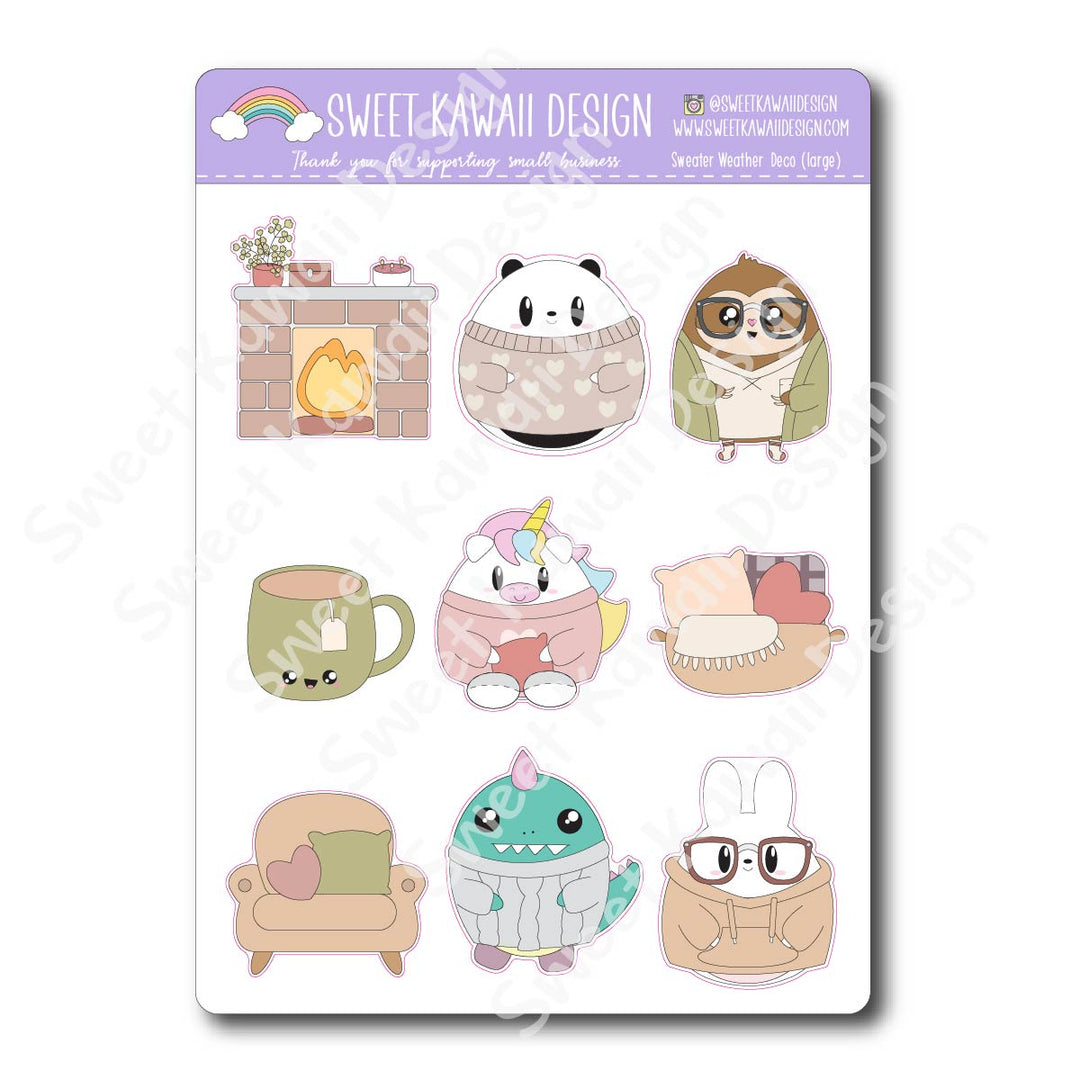 Kawaii Sweater Weather Deco (LARGE) Stickers