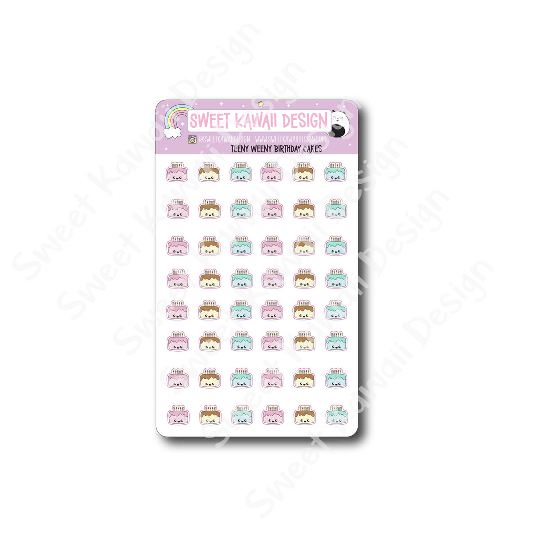 Teeny Weeny Birthday Cake Stickers