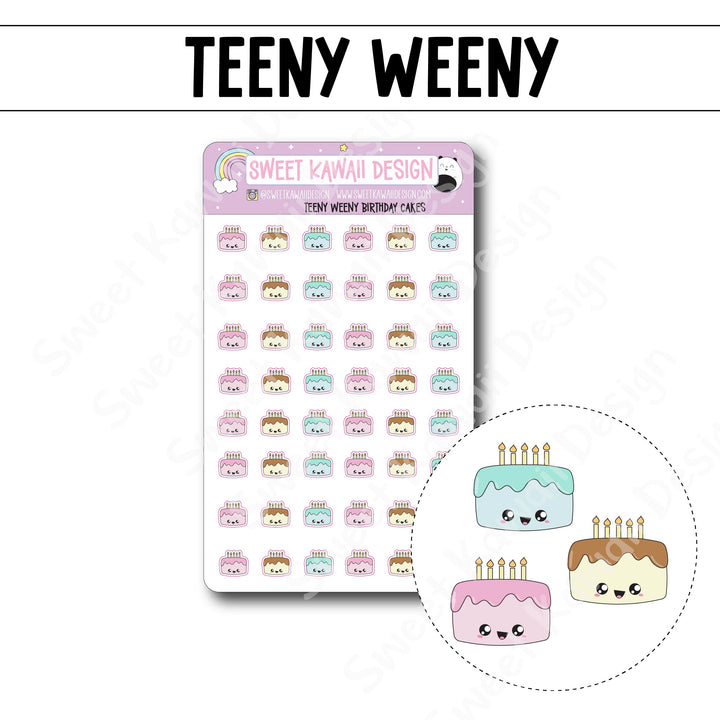 Teeny Weeny Birthday Cake Stickers