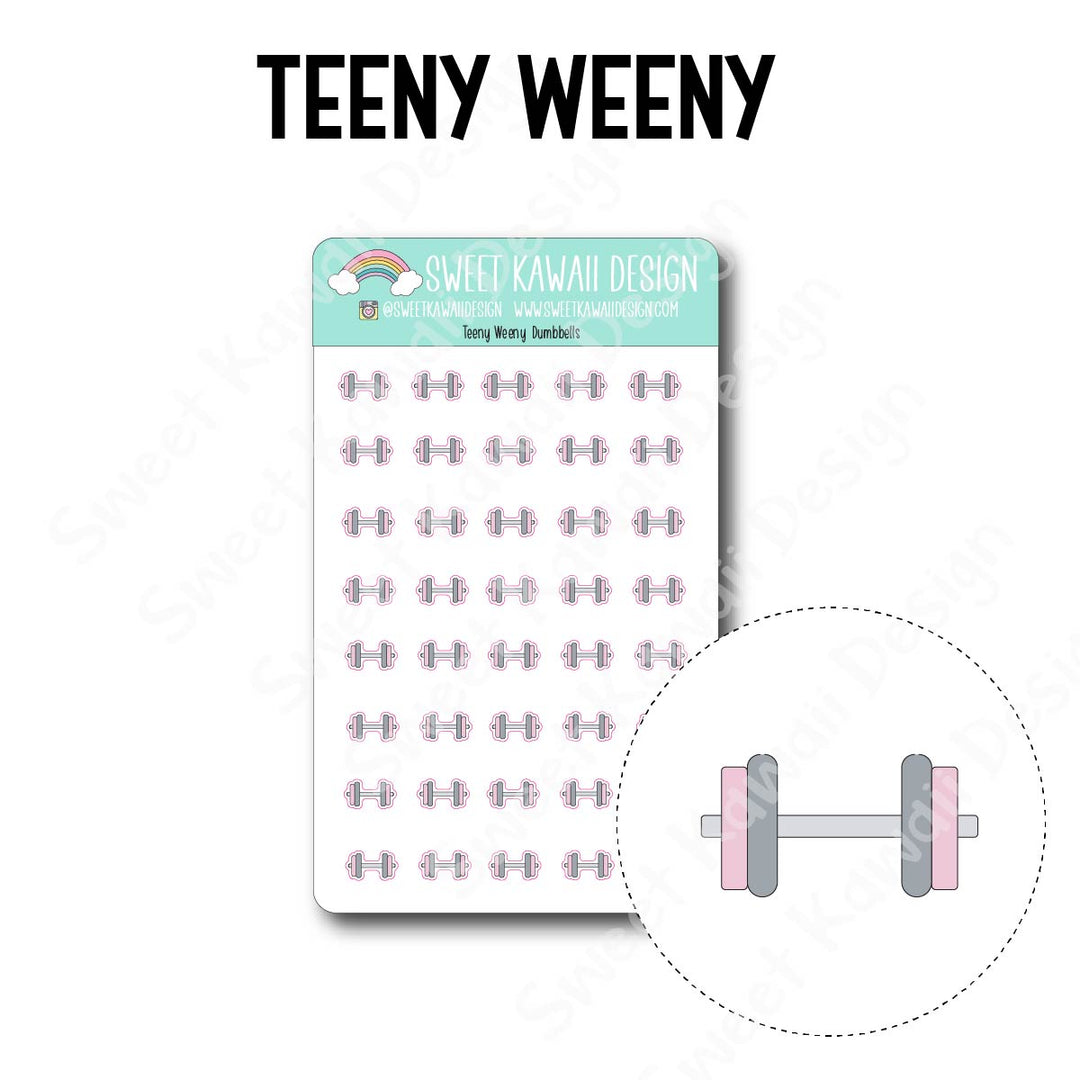 Teeny Weeny Dumbbell Stickers
