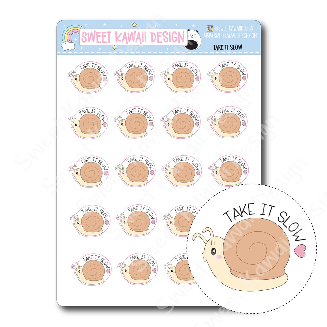Kawaii Take it Slow Stickers