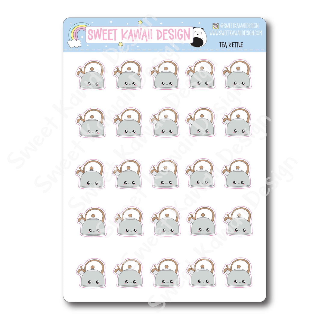 Kawaii Tea Kettle Stickers