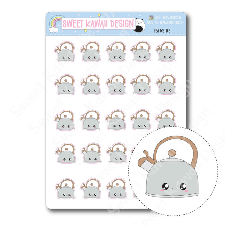 Kawaii Tea Kettle Stickers