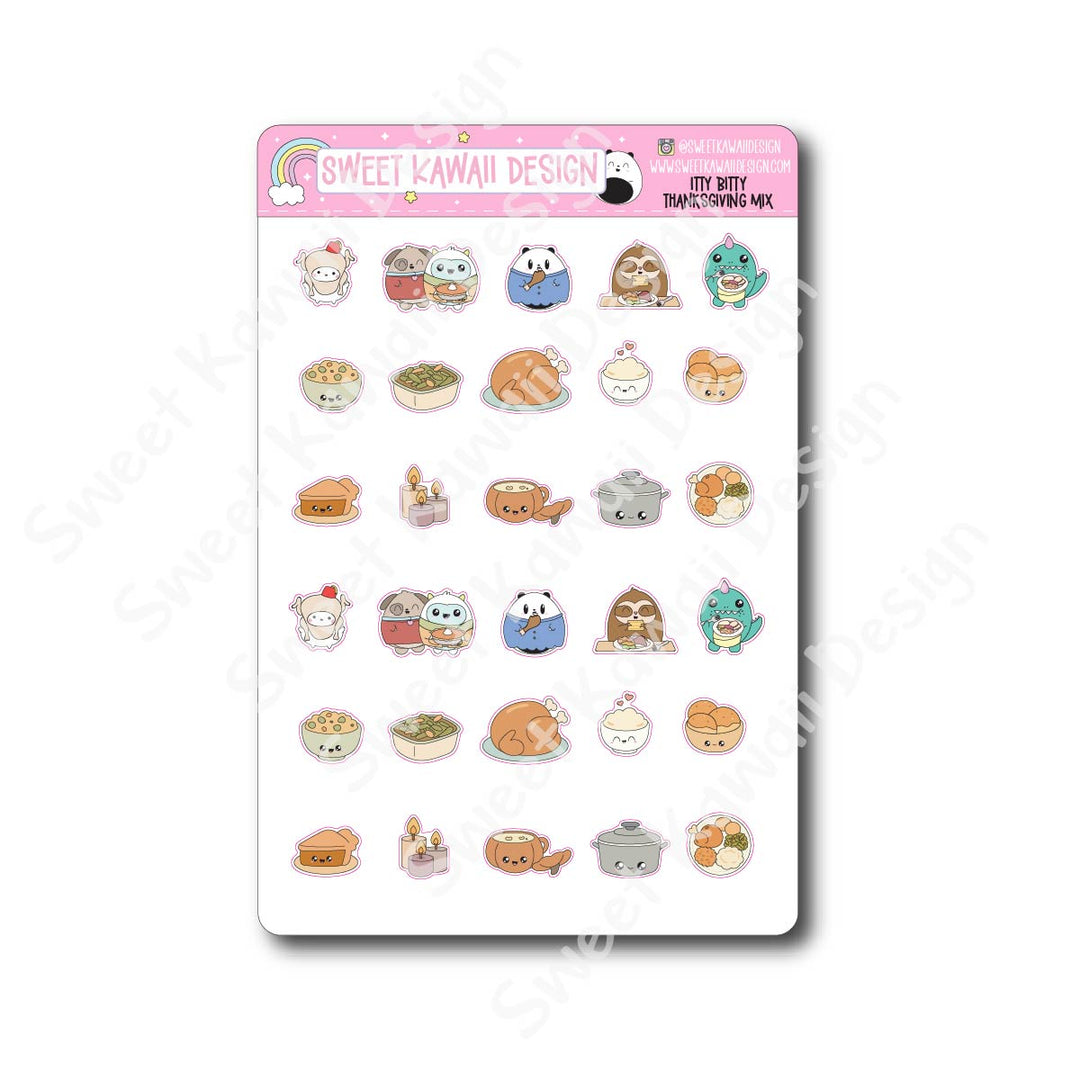 Kawaii Thanksgiving Mix Stickers