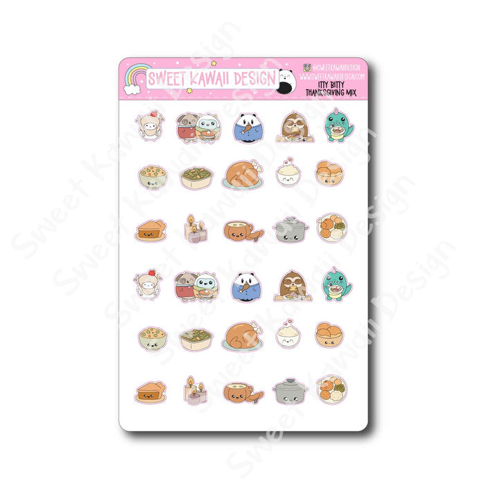 Kawaii Thanksgiving Mix Stickers
