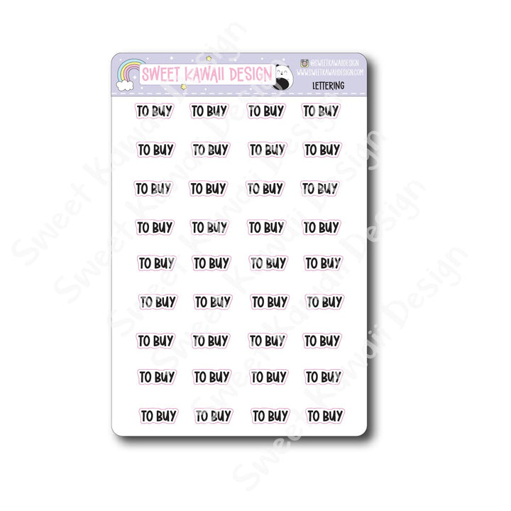 Lettering - To Buy