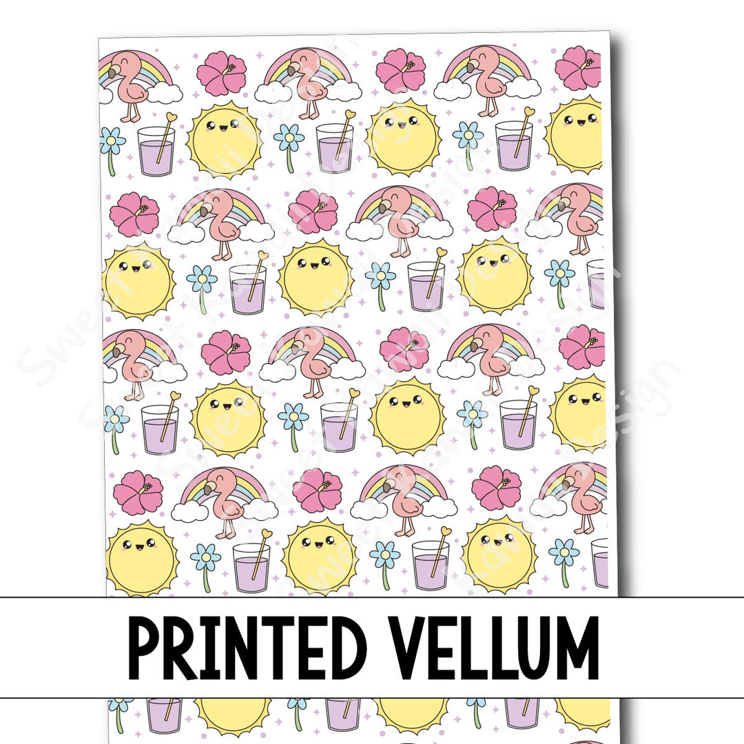 Printed Vellum - Flamingoals