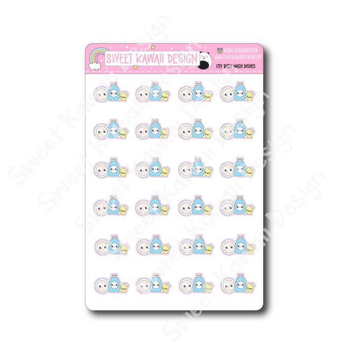 Kawaii Wash Dishes Stickers