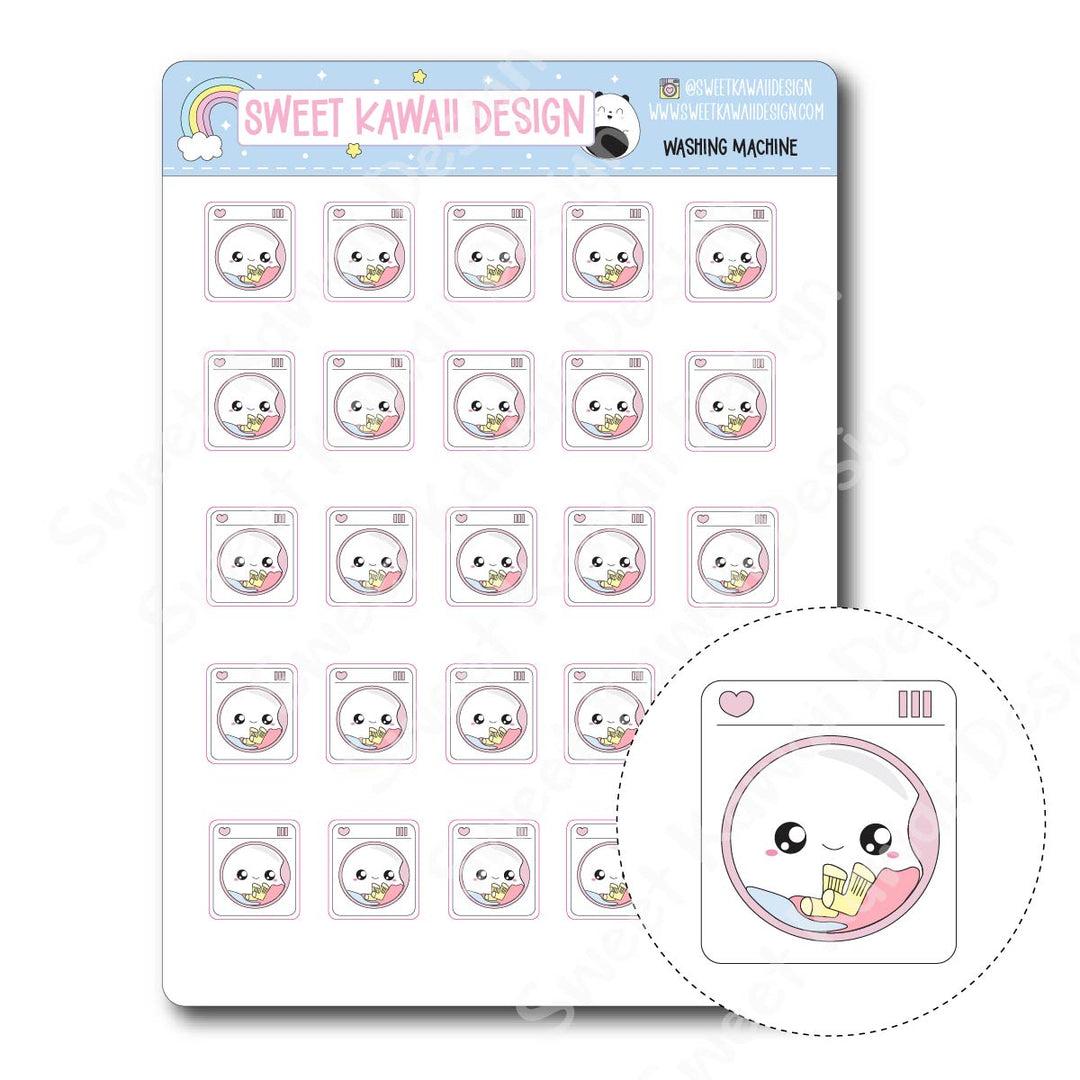 Kawaii Washing Machine Stickers
