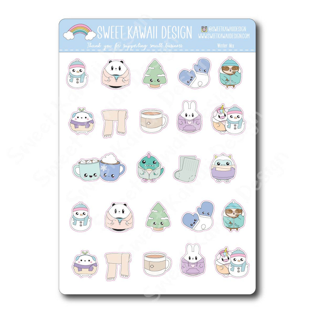 Kawaii Winter Mix Stickers