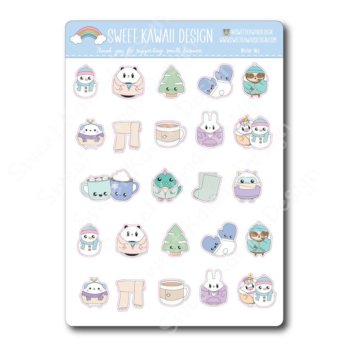 Kawaii Winter Mix Stickers