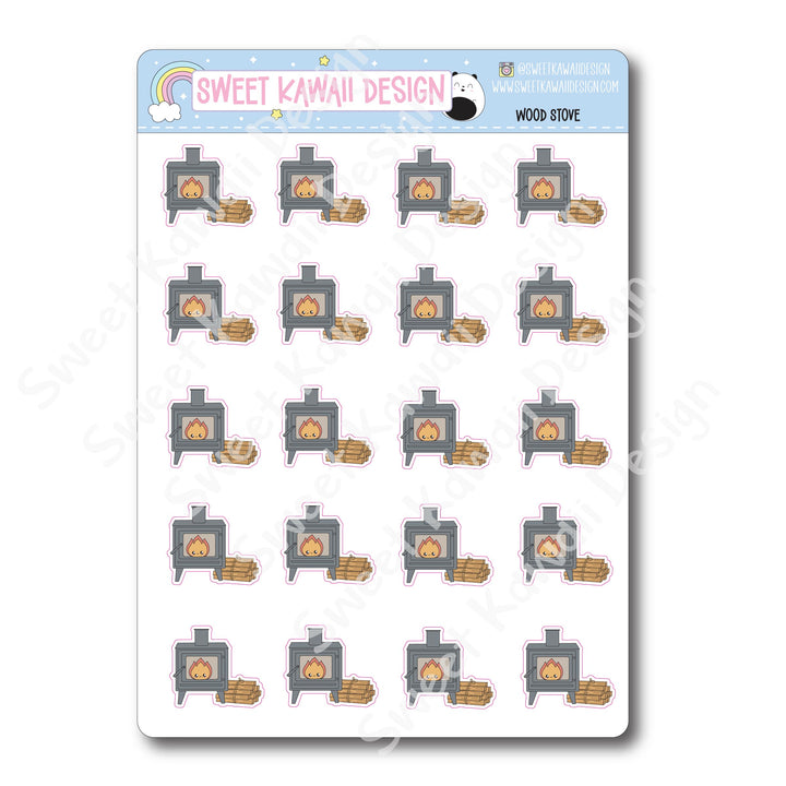 Kawaii Wood Stove Stickers